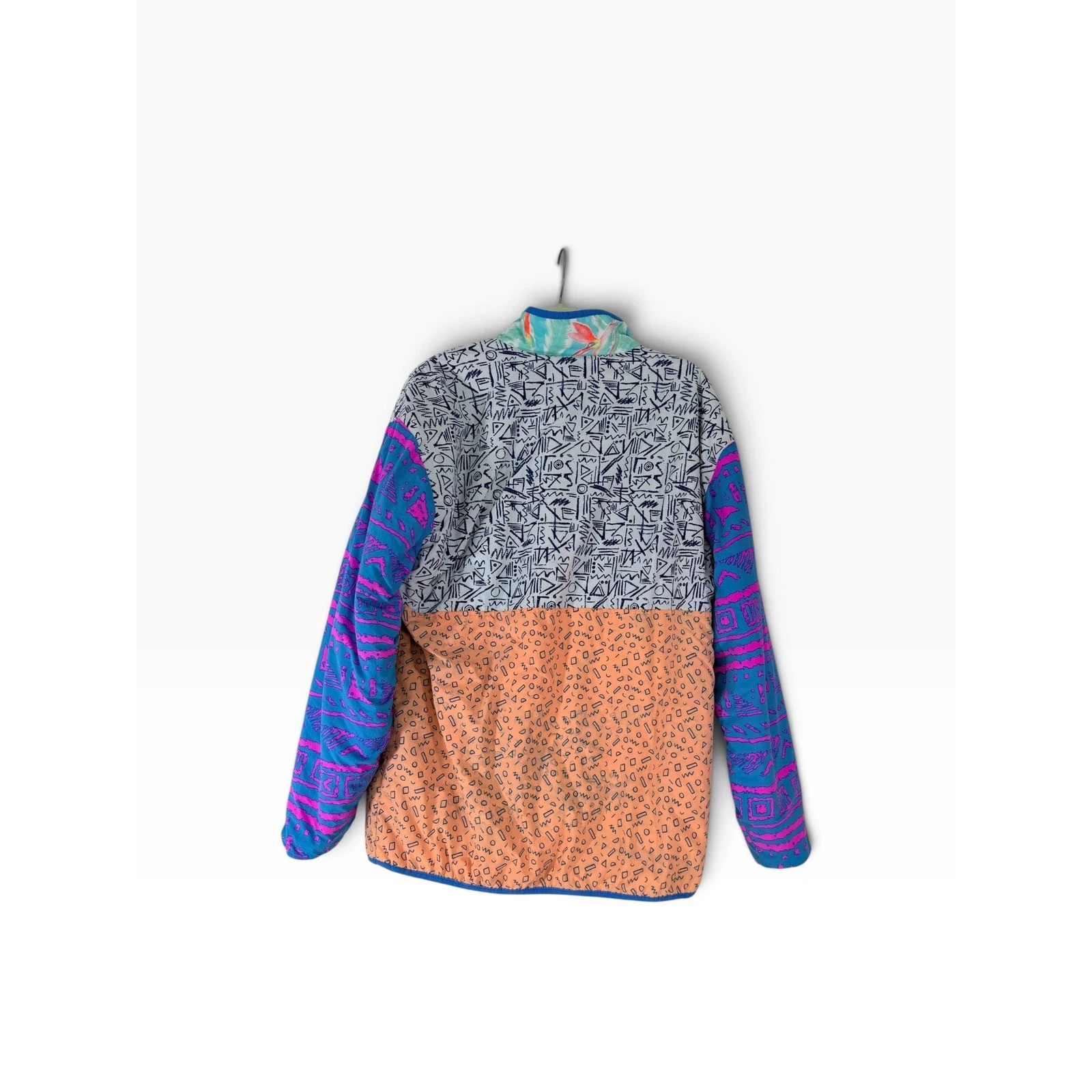 Chubbies Wanderers Club Pullover Jacket Mens XL Multi Pattern Fleece Lined Snap image 2
