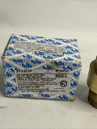 ProFlo Low Lead Spring Check Valve 3/4" PFXSCVF - Picture 2 of 4