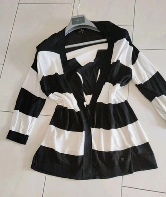 Monari leichte Strickjacke, Größe 38, schwarz & weiß  * - Bild 1 von 4