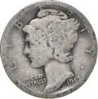 G+ 1917 Mercury 90% Silver Dime *4374