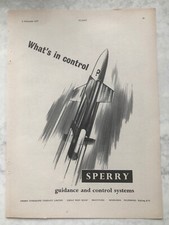 1957 Aircraft Advert SPERRY GYROSCOPE GUIDANCE & CONTROL SYSTEMS MISSILE