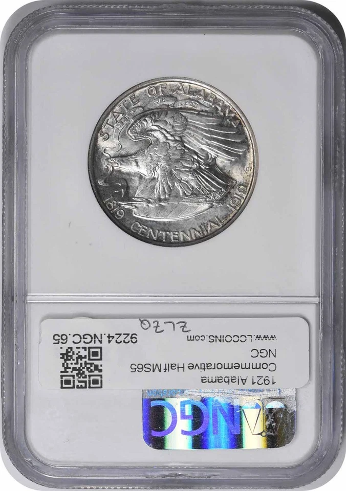 Alabama Commemorative Silver Half Dollar 1921 MS65 NGC - Image 2 of 4