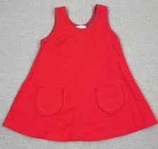 Vintage Healthtex Dress Girls Size 5 Red Pockets 1970s USA