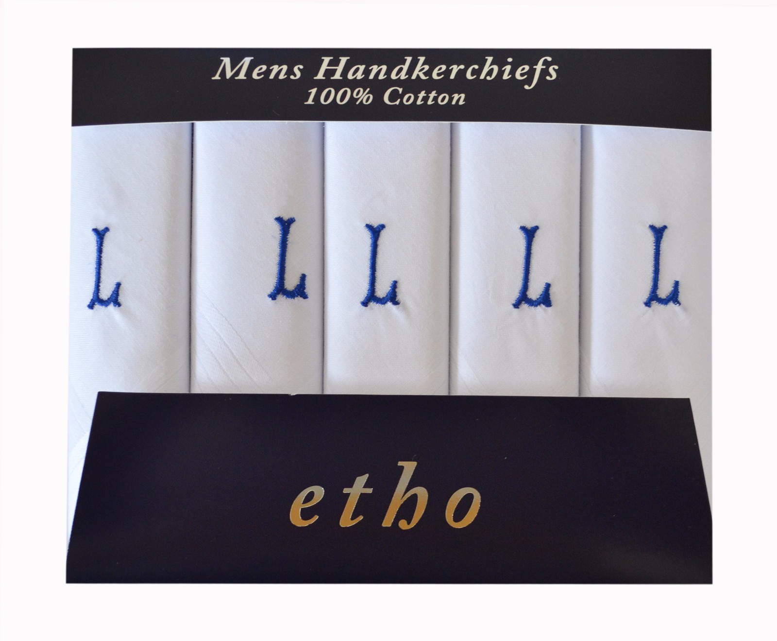 MENS INITIAL EMBROIDERED PERSONALISED 100 COTTON HANDKERCHIEFS HANKIES