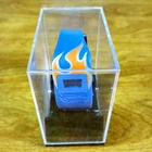Hot Wheels Vintage Watch Blue Rubber Orange Silver Flames TH Kellogg Promo