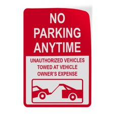 Vertical Vinyl Stickers No Parking Anytime Unauthorized Vehicles Towed Parking