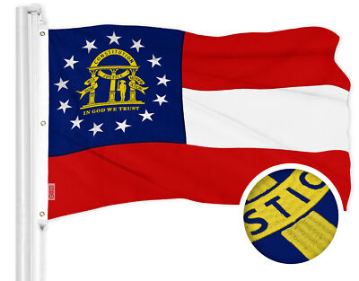 G128 Georgia GA State Flag 6x10 Ft ToughWeave Series Embroidered 600D Polyester