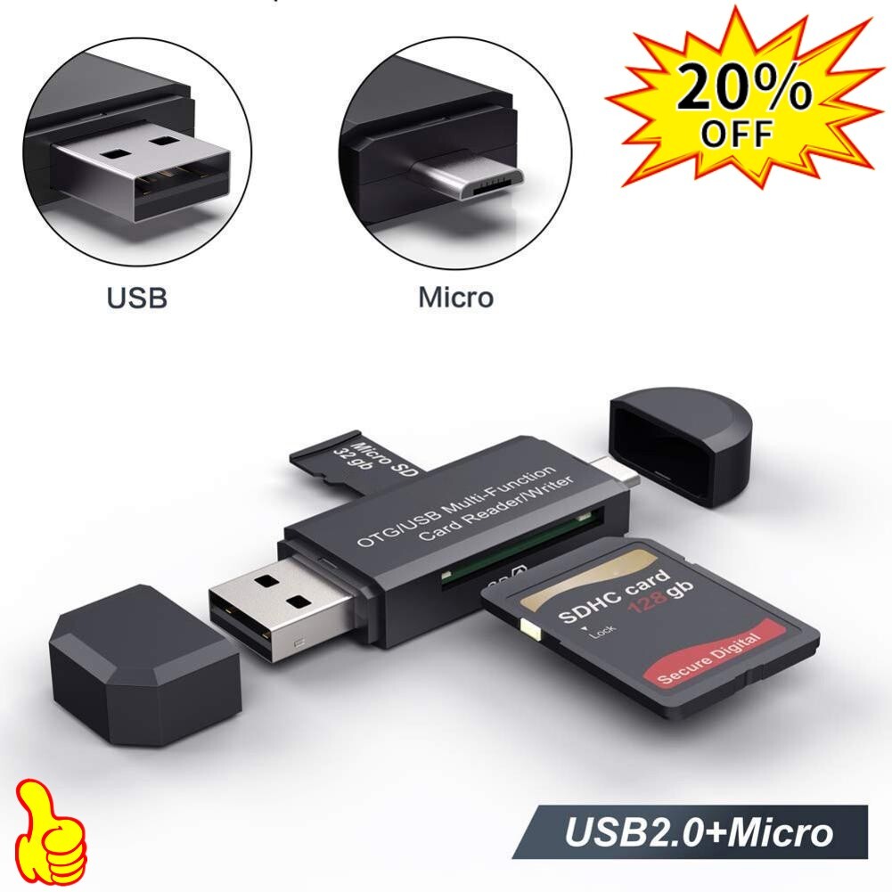 SD Card Reader For Android Phone Tablet PC Micro USB OTG to USB 2.0 Adapter-image