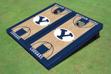 Brigham Young University BYU Navy Matching Basketball Court Custom Cornhole Boar