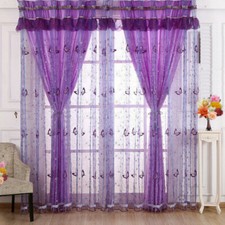 Butterfly Embroidery Net Curtains Pelmets LaceTulle Window Panel Drape Sheer New