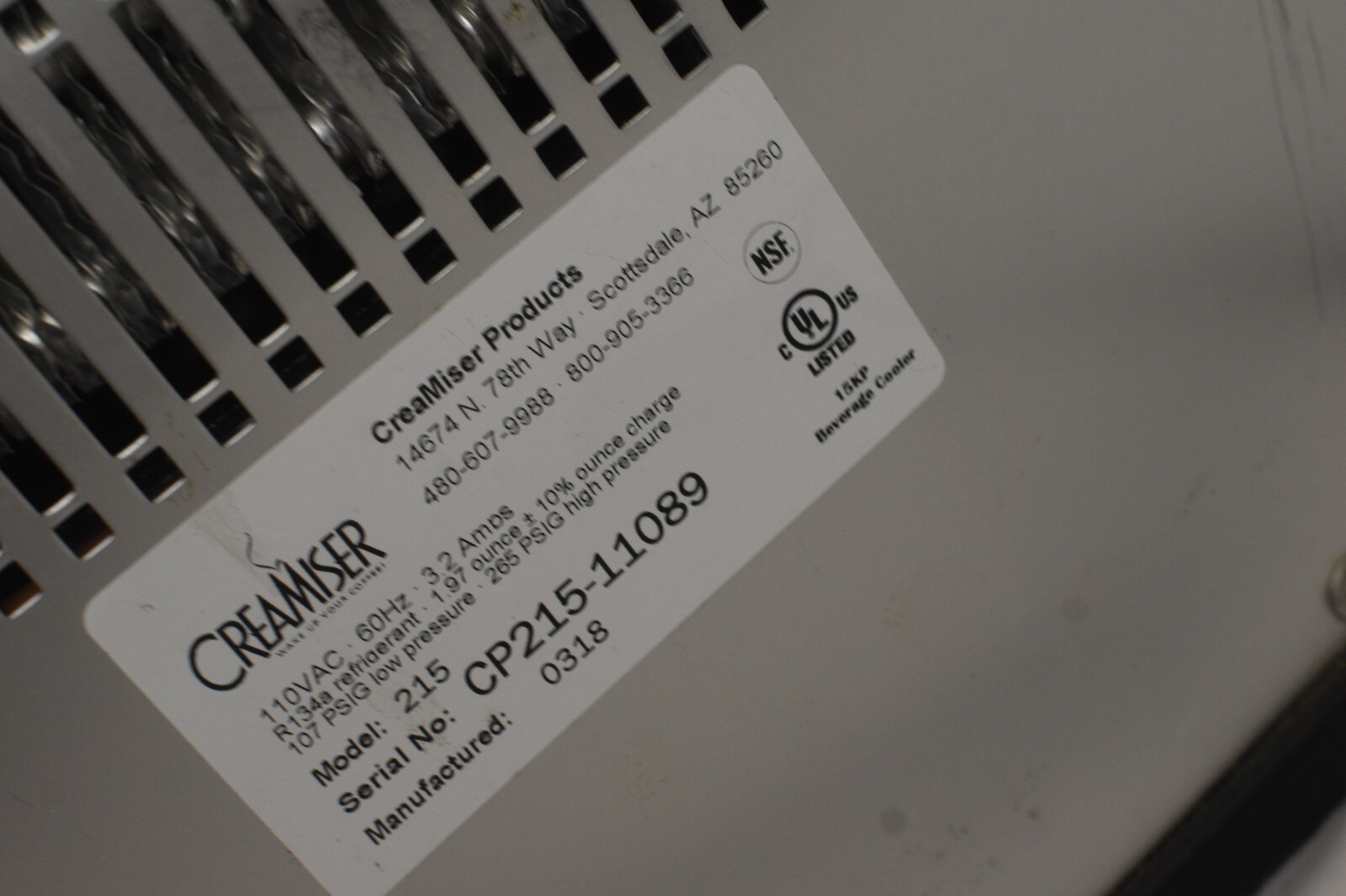 CREAMER Machine Cold Drinks Commercial CREAMISER PRODUCTS Model 215 WORKS GREAT eBay