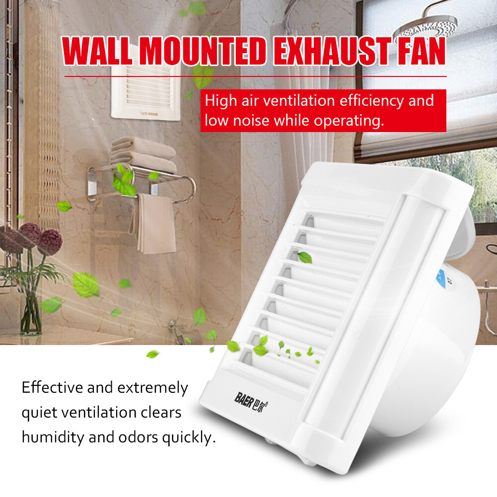 15W 220V Wall Mounted Exhaust Fan Low Noise Kitchen Garage Air Vent  Ventilation 840166209585 | eBay