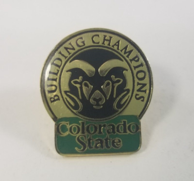 Colorado State University Rams Lapel Hat Pin Vtg Building Champions