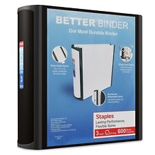 Staples Heavy Duty 3 3-Ring View Binder With D-Rings And Four Interior Pockets Periwinkle 2/Pack