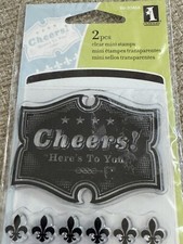 Inkadinkado Cheers 2 Piece Clear Mini Stamps 60-20468 2011