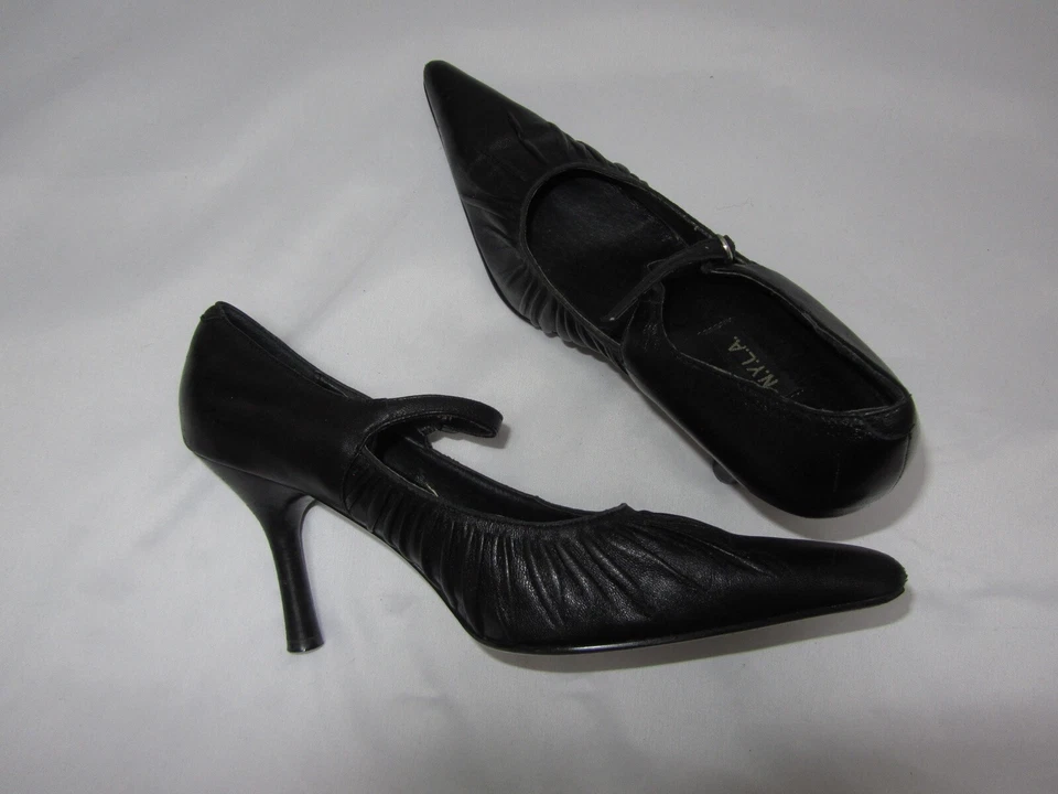 vintage 90s office siren black pointed toe pumps n.y.l.a. womens 8 - Image 4 of 4