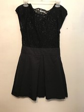 KIMCHI BLUE Urban Outfitters Dress Black Lace A-Line Skater Womens Sz 2 Small