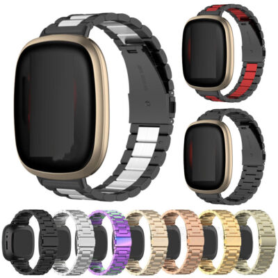 Für Fitbit Versa 4 3 Fitbit Sense 2 Edelstahl Metall Armband Ersatz Uhrenarmband