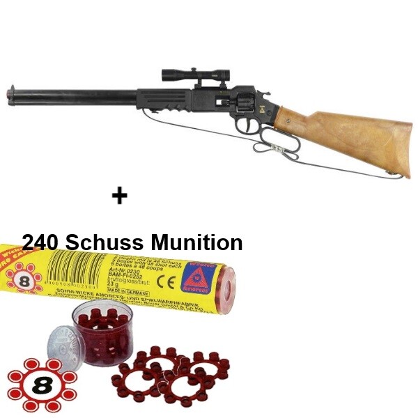 Western Gewehr 73 Cm Western Rifle 44 Cowboy Inkl. 208 Schuss