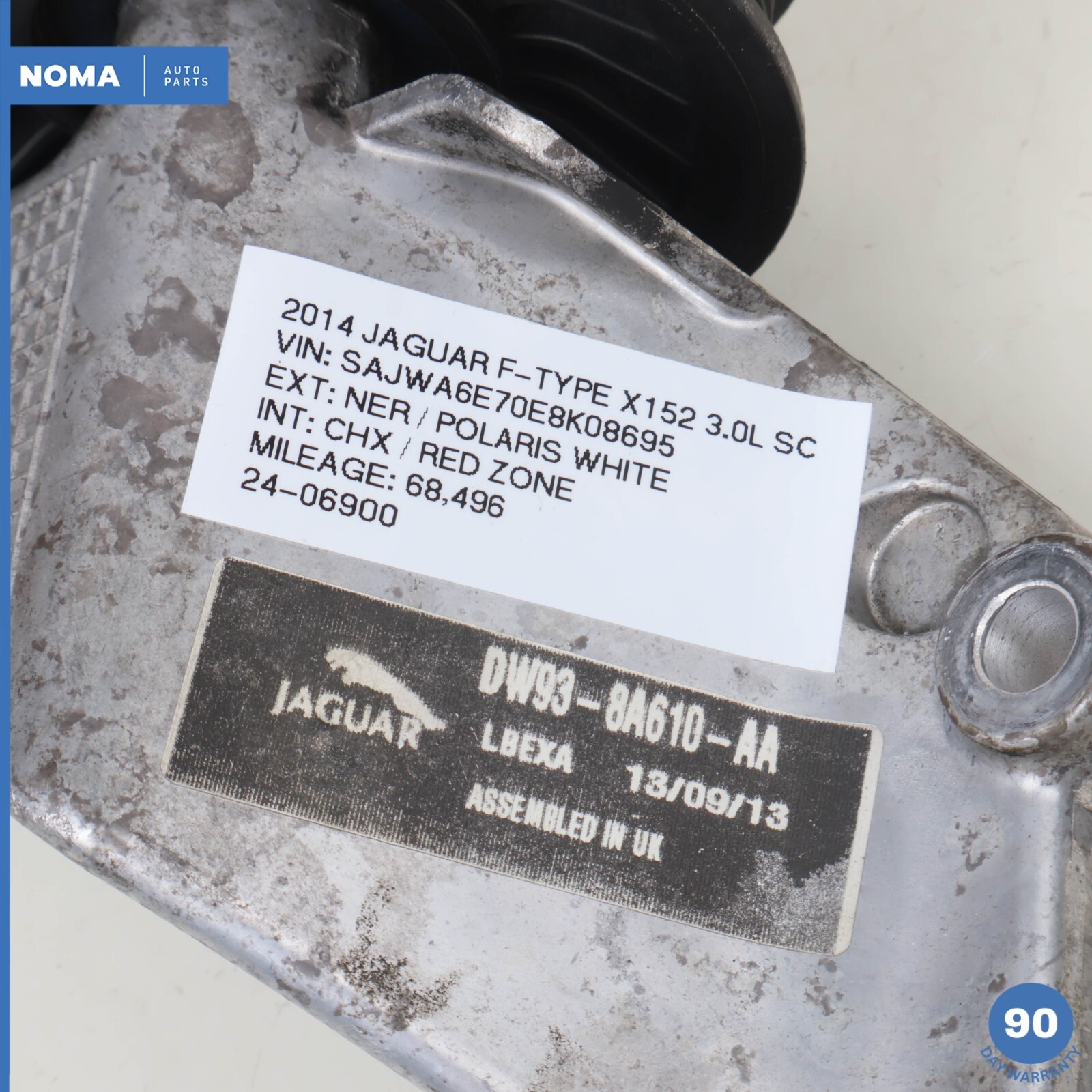 2014 Jaguar X152 F-Type Engine Lower Belt Idler Pulley Bracket w/ Pulley OEM 68k