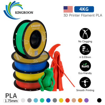 4KG 3D Printer Filament PLA 1.75 mm FDM Spools Lot Bundles Blue Red Yellow Green