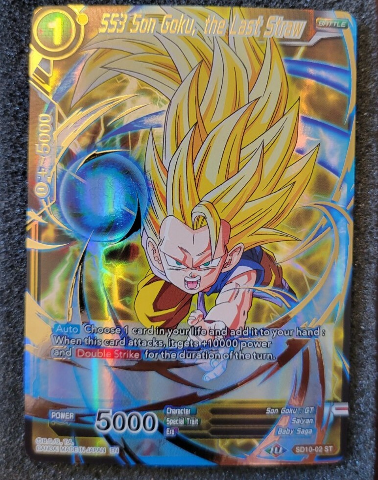 SS3 Son Goku, The Last Straw Dragon Ball Super Card Mythic Booster Gold Stamped
