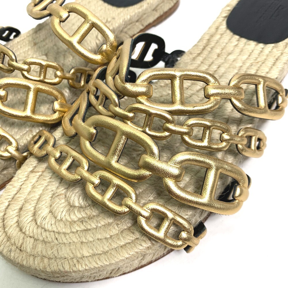 HERMES flat Chaine d'Ancre 4 chain strap shoes Sandals