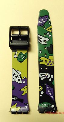 Fish Watch Strap NEW 16MM PVC MULTICOLOR FISH DESIGN FITS SWATCH REPLACEMENT WATCH BAND ...