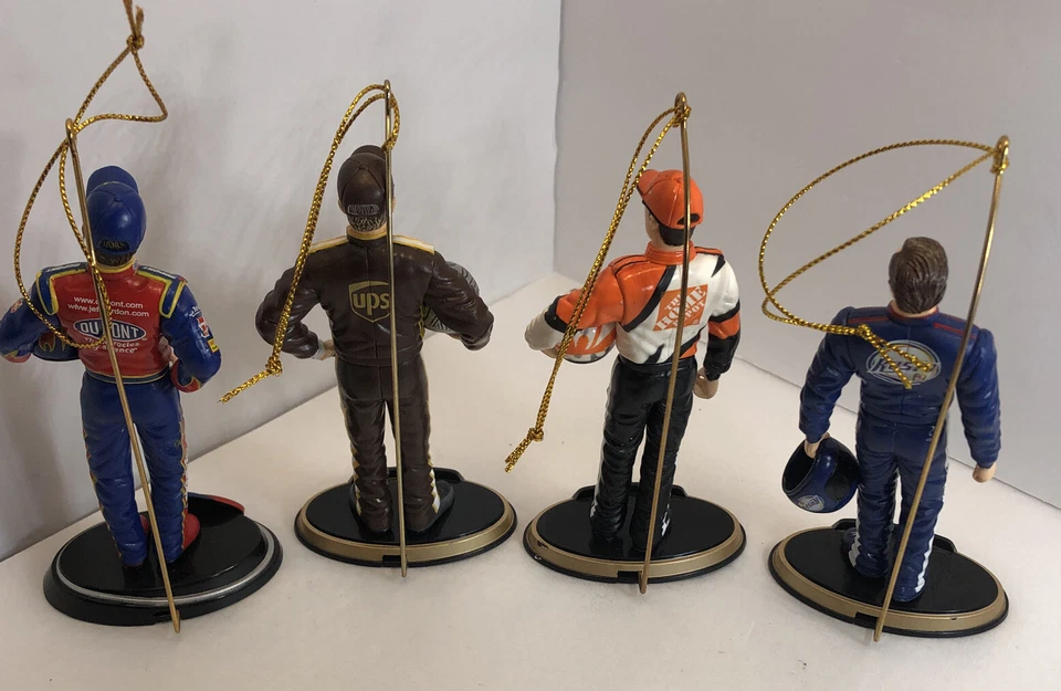 Lote de 4 figuras de conductor Nascar adornos navideños usadas Foto 2 de 4