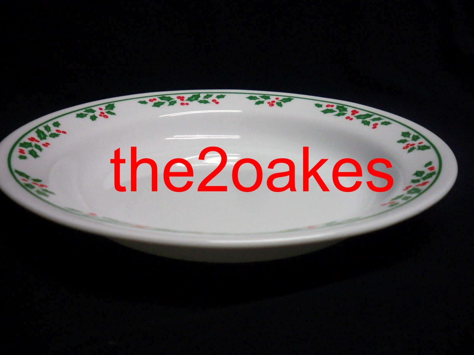 3 Corelle WINTER HOLLY 8-1/2" Flat Rim Soup Pasta Bowls  Christmas White Vein