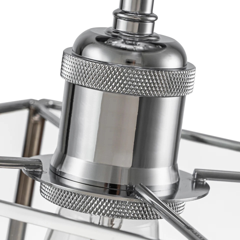 15 in. Lámpara de techo semi-al ras de latón con acabado cromado de 1 luz Foto 4 de 4