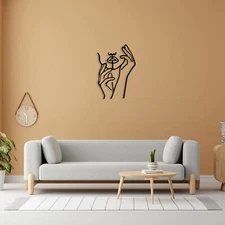 Minimalist Abstract Women Face Metal Wall Art Decor Wall Hanging For Living Room