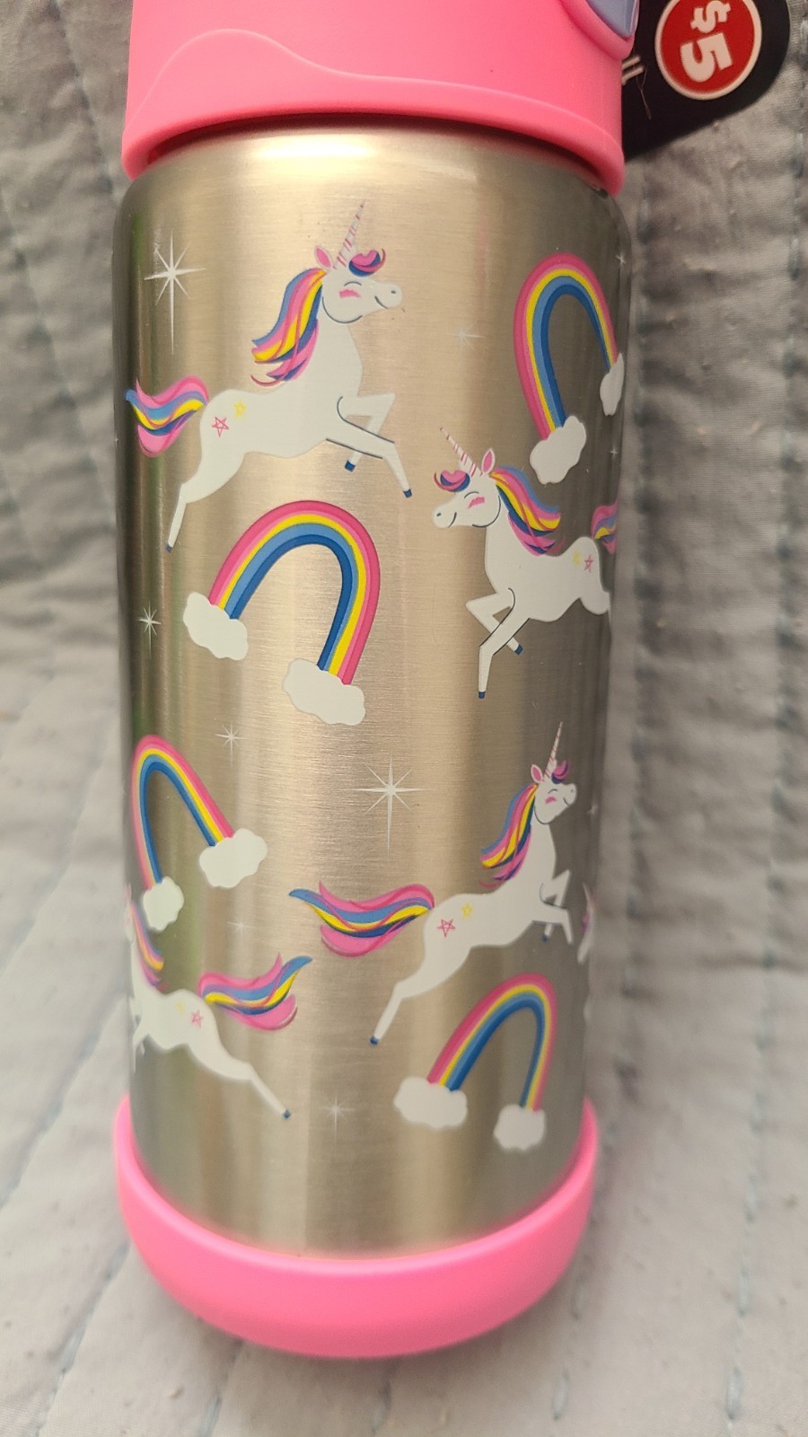 KIDS Insulated Tumbler Water Bottle w/ Straw Lid 20oz Stainless Steel - Unicorn