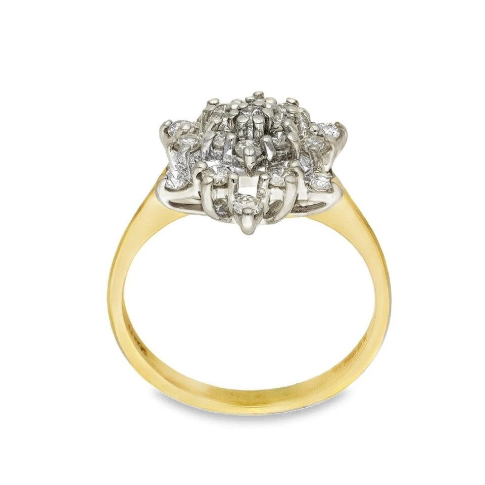 18ct Yellow Gold Diamond Cluster Ring - Size I½ - 0.50ct - Image 3 of 4