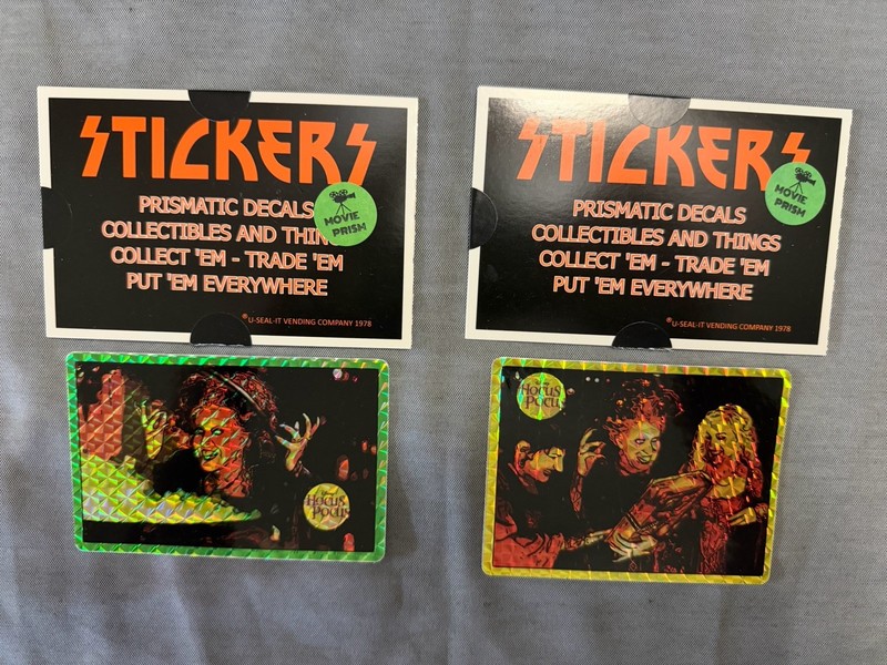 Very Rare Vintage Prismatic Prism Stickers. Hocus Pocus. Green And Yellow Border