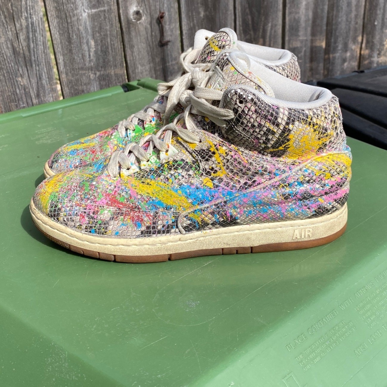 Nike Air Python PRM Snakeskin Paint Splatter Mens… - image 1
