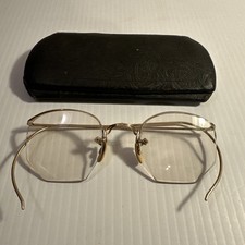AO American Optical 1/10 12K Gold Filled Etched Women's Rimless Frames Antique