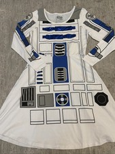 Star Wars Mighty Fine Mad Engine Women’s Skater Dress R2D2 Size Small Cosplay