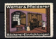 Reklamemarke Bäckerei-Einrichtungen v. Werner & Pfleiderer, Bäcker in der Backs 