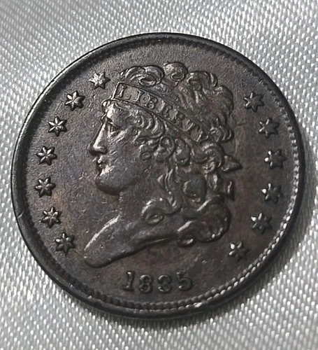 1835-P Half Cent — photo from the most recent tracked eBay sale
