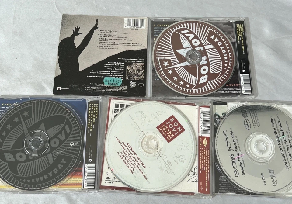 CD singles Bon Jovi a granel años 90 00 música rock edición australiana pistas en vivo x5 Foto 2 de 4