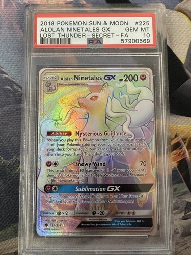 2018 Pokemon Lost Thunder 225 Alolan Ninetales GX PSA 10 57900569 Graded Pokemon