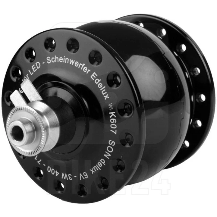 SON Deluxe Disc Dynamo Front Hub Road Gravel QR 100mm 32H Black