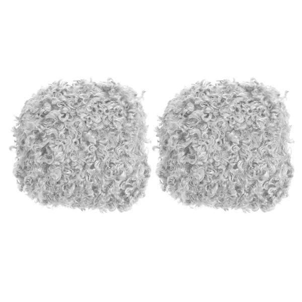 33Yds Flauschiges Garn, 2 SträNge Flauschiges Garn Kunstfellgarn Silbergrau-image