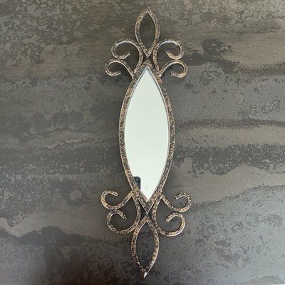 Vintage Hobby Lobby Black Gold Metal Fleur De Lis Frame Wall Mirror 20 In