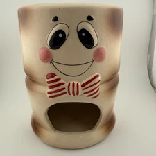 Porcelain Smiling S’mores Fondue Server Marshmallow Face Dessert Warmer