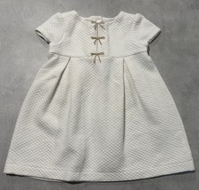 Janie and Jack Off White Quilted Cotton A-Line Bow Dress 18-24M Party Wedding