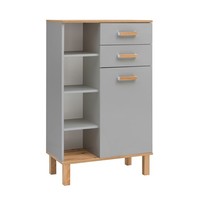 Badezimmer Kommode Grau Eiche Landhaus Badschrank Schrank Highboard Midischrank