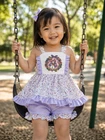 DREAM 0-8 YEARS baby girl Daisy duck lilac floral strappy top and ruffle shorts