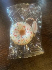 New Dunkin Donuts Keychain Squishy White Icing With Sprinkles